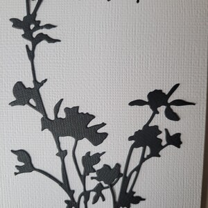 Carte de condoléances sobre fleur noir blanc enveloppe fournie afbeelding 3