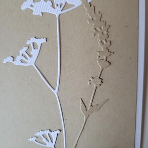 Carte fait main kraft feuilles fleurs sans message enveloppe fournie immagine 3