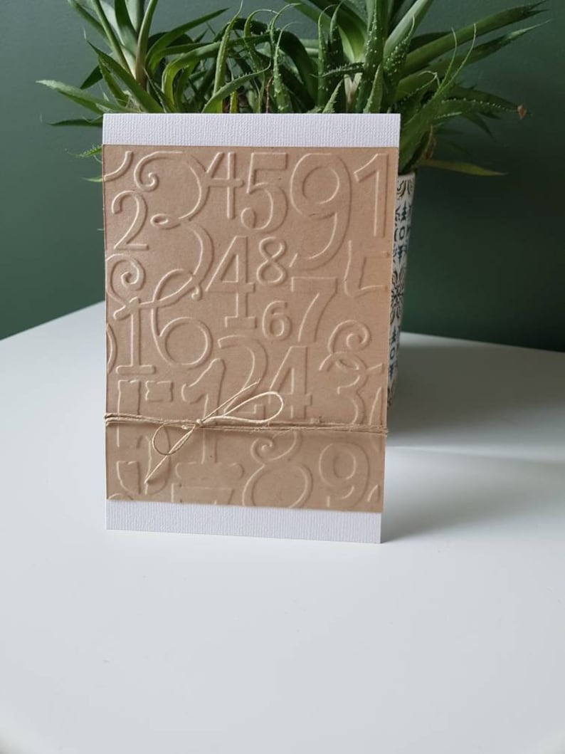 Carte anniversaire homme kraft sans texte avec embossage chiffres Bild 1