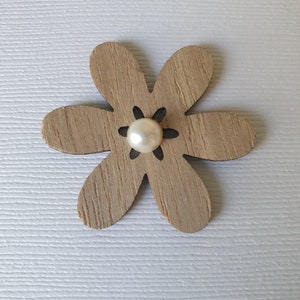 Carte anniversaire kraft fleur bois image 3