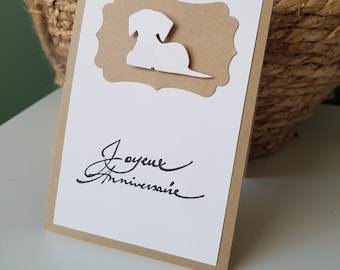 Carte anniversaire chien  kraft