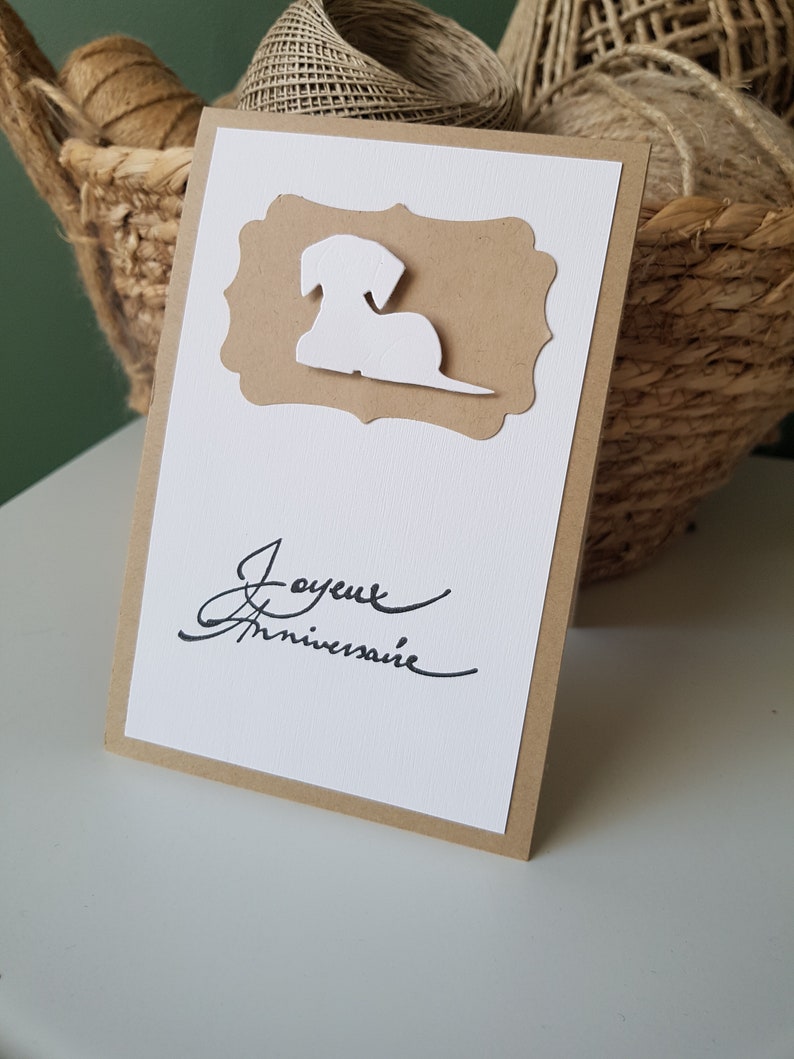 Carte anniversaire chien kraft afbeelding 1