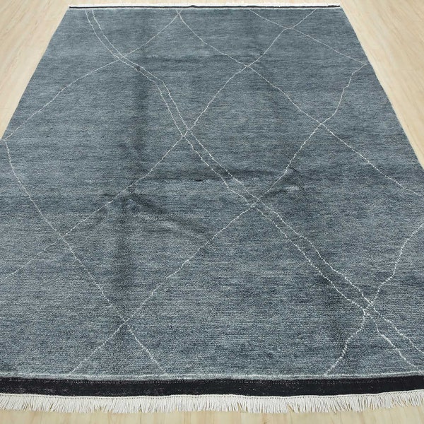 Blue Beni Ourain Rug Etsy