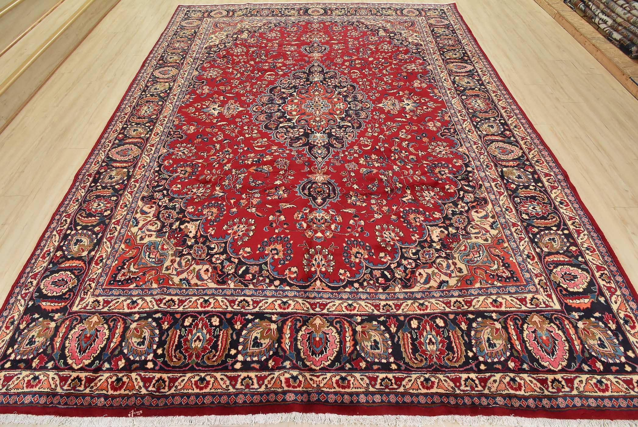 絨毯　mashad carpet 9'5 x 12'6 Persian Mashad Rug