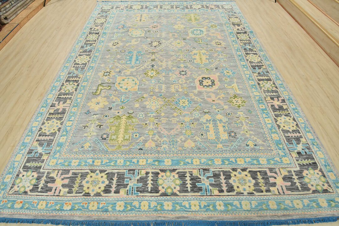 Oushak Anatolia 91 X 121 Grey Wool Hand-knotted Oriental Rug - Etsy