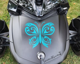 Rounded Wing Tribal Butterfly Frunk Decal, Spyder, Ryker, F3, F3S, F3T, RT