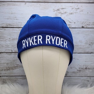 Blue/White Ryker Ryder Helmet Liner, Moisture Wicking - Last available - Ready to ship