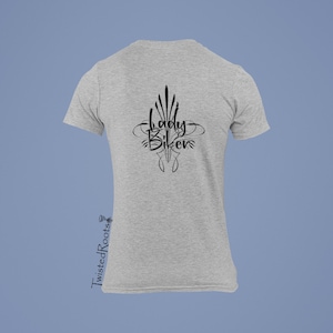 Lady Biker Pinstripe T-Shirt: Unisex Motorcycle Tee