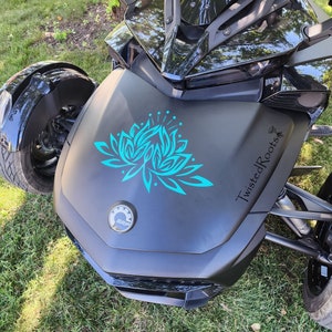 Lotus Flower Frunk Decal, 14.75x9.5 inches, Spyder, Ryker, F3, F3S, F3T, RT, Ryker 600, Ryker 900, Ryker Rally