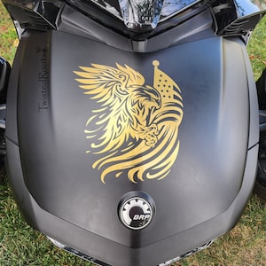 Eagle Carrying Flag Frunk Decal, Spyder,  Spyder Ryder, F3, F3S, F3L, F3T, RT