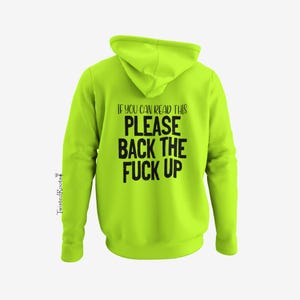 If You Can Read This, Please Back the Fuck Up Hoodie, Unisex Hooded Sweatshirt, Motorcycle Hoodie, Biker Hoodie imagem 6