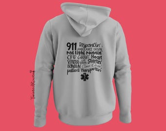 911 Respondin', Unisex Hooded Sweatshirt, Paramedic, EMT, EMS, Emergency Medical Services