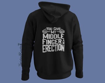 Reflective You Give My Middle Finger an Erection Hoodie, Unisex Hooded Sweatshirt