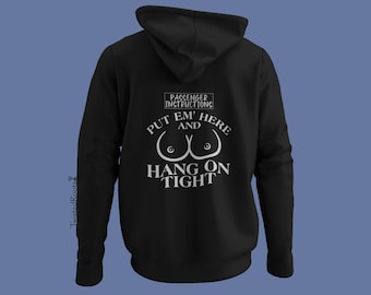 Reflective Passenger Instructions Hoodie, Unisex Hooded Sweatshirt, Motorcycle Hoodie, Biker Hoodie