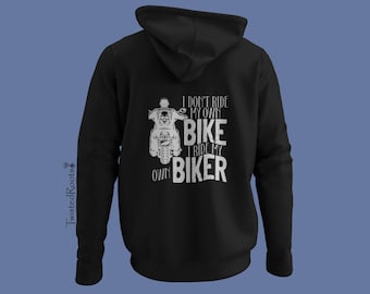 Reflective I Don't Ride my Own Bike: Unisex Hoodie