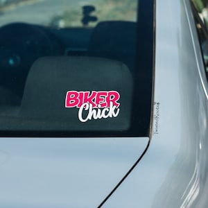 Biker Chick Decal, Laptop Decal, Bumper Sticker, Biker Decal, Motorcycle Decal, Biker Girl Decal