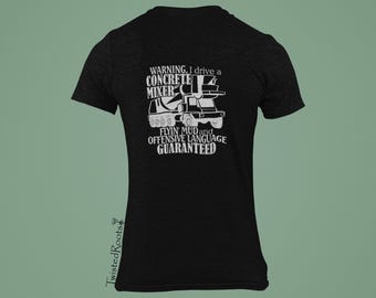 Camisetas reflectantes con texto "Flying Mud" y lenguaje ofensivo, largas, cortas y sin mangas, para conductor de hormigonera, camiseta de mezclador de descarga frontal.