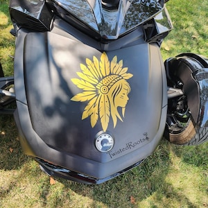 Beauty Wearing Headress Frunk Decal, Spyder, Spyder Ryder, F3, F3S, F3T, F3L, RT