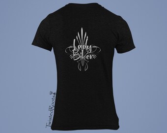 Reflective Lady Biker Pinstripe T-Shirt, Long, Short and Sleeveless Tees