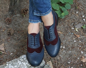 leather brogues womens