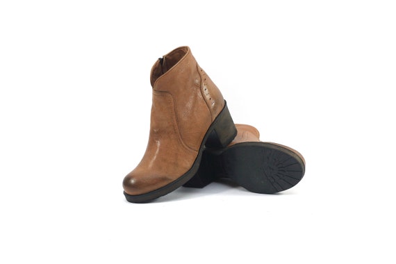 women's boots cognac leather