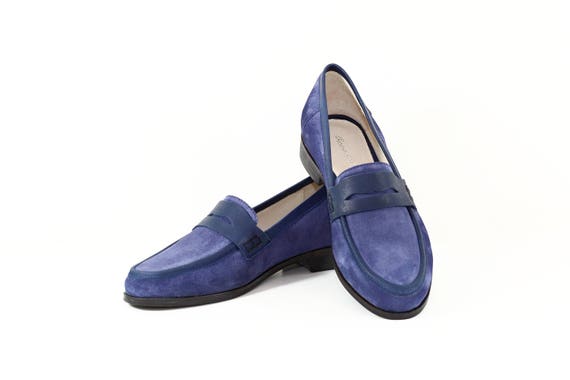 flat suede loafers