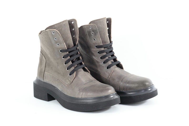 olive green leather boots