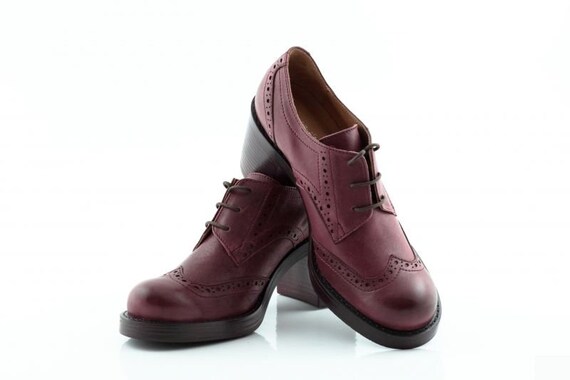 burgundy oxford shoes womens