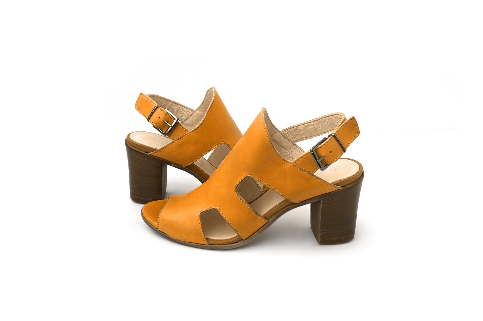 block heels yellow