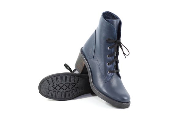 ladies leather combat boots