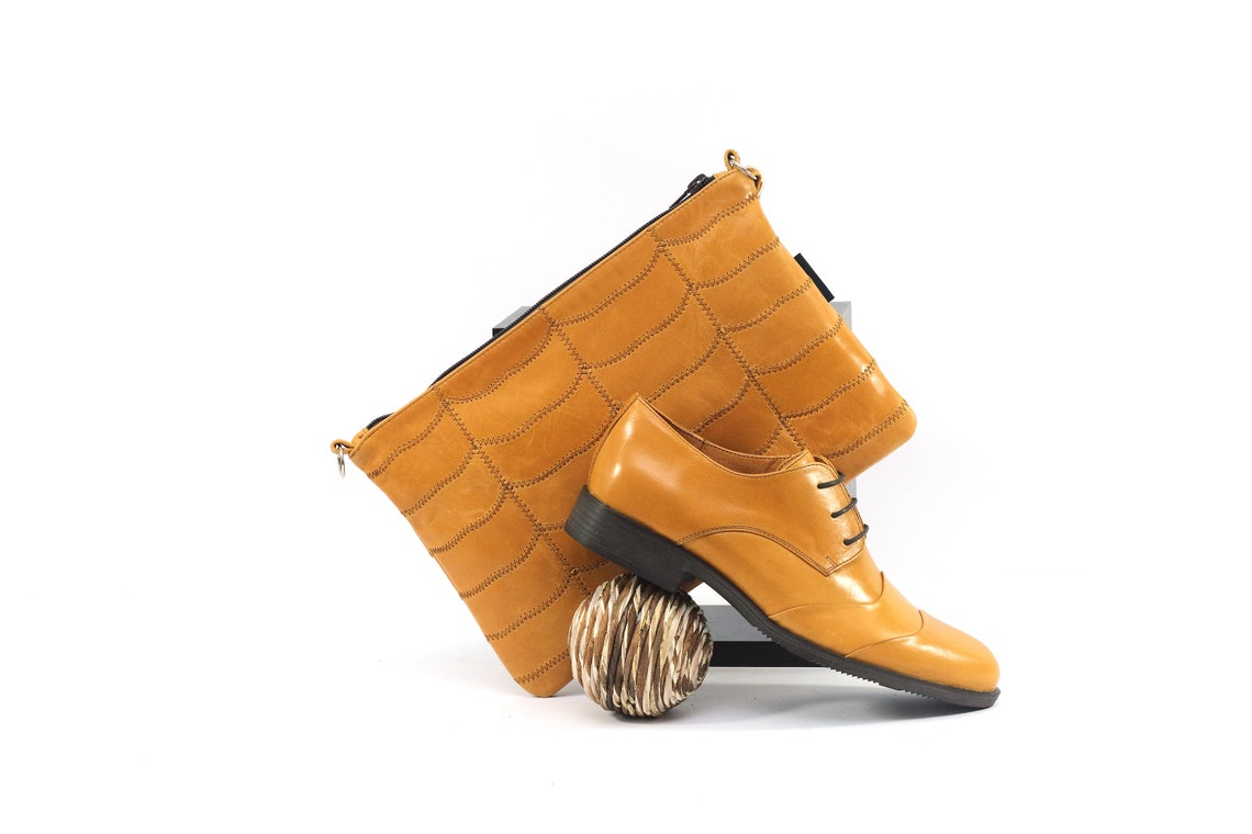 Leather Oxford Shoes Cognac Leather Oxford Shoes Tan Leather Etsy