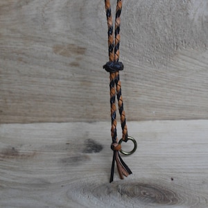 Leather Plaited Whistle Lanyard.