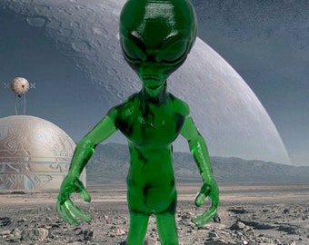 Area 51 Alien Figure 3D Printed | Unique Home Decor, Sci-Fi Collectible, Alien Enthusiast Gift, Retro Design
