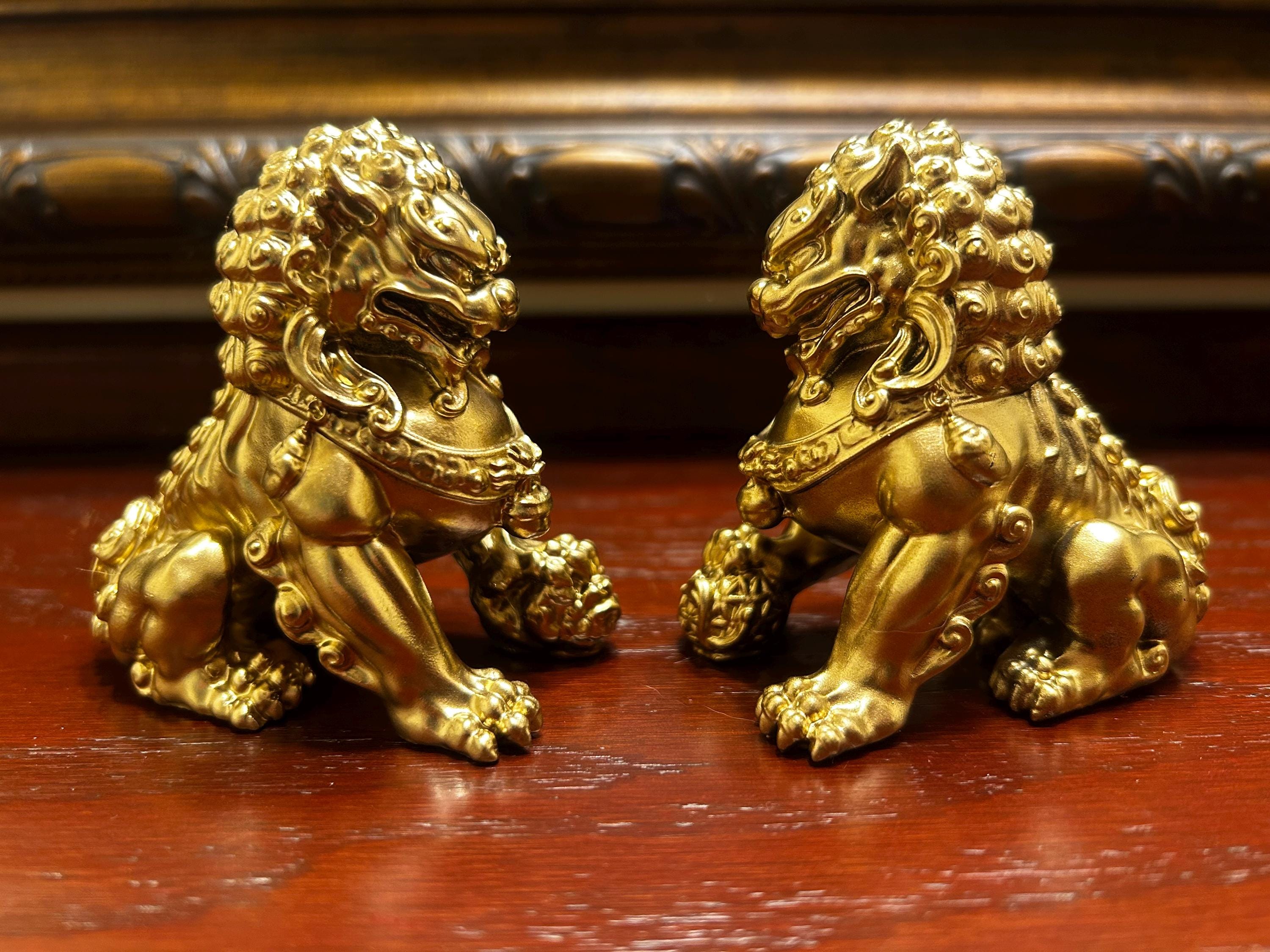 Chinese Lion Guardian Statue | 3D Printed Figurine for Luck