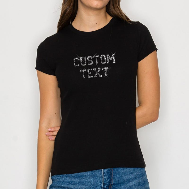 Personalized Rhinestones Tshirt - Etsy