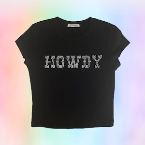 HOWDY Rhinestone crop top Old West / Country