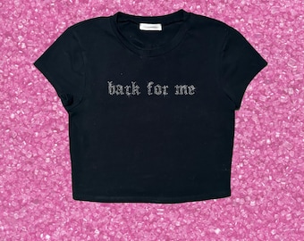 Camiseta corta con estampado de pedrería estilo Y2K • Camiseta estilo Y2K ciberpunk • Camiseta corta con estampado brillante • Camiseta grunge para fiestas rave