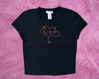 Infinity Heart Rhinestone crop top