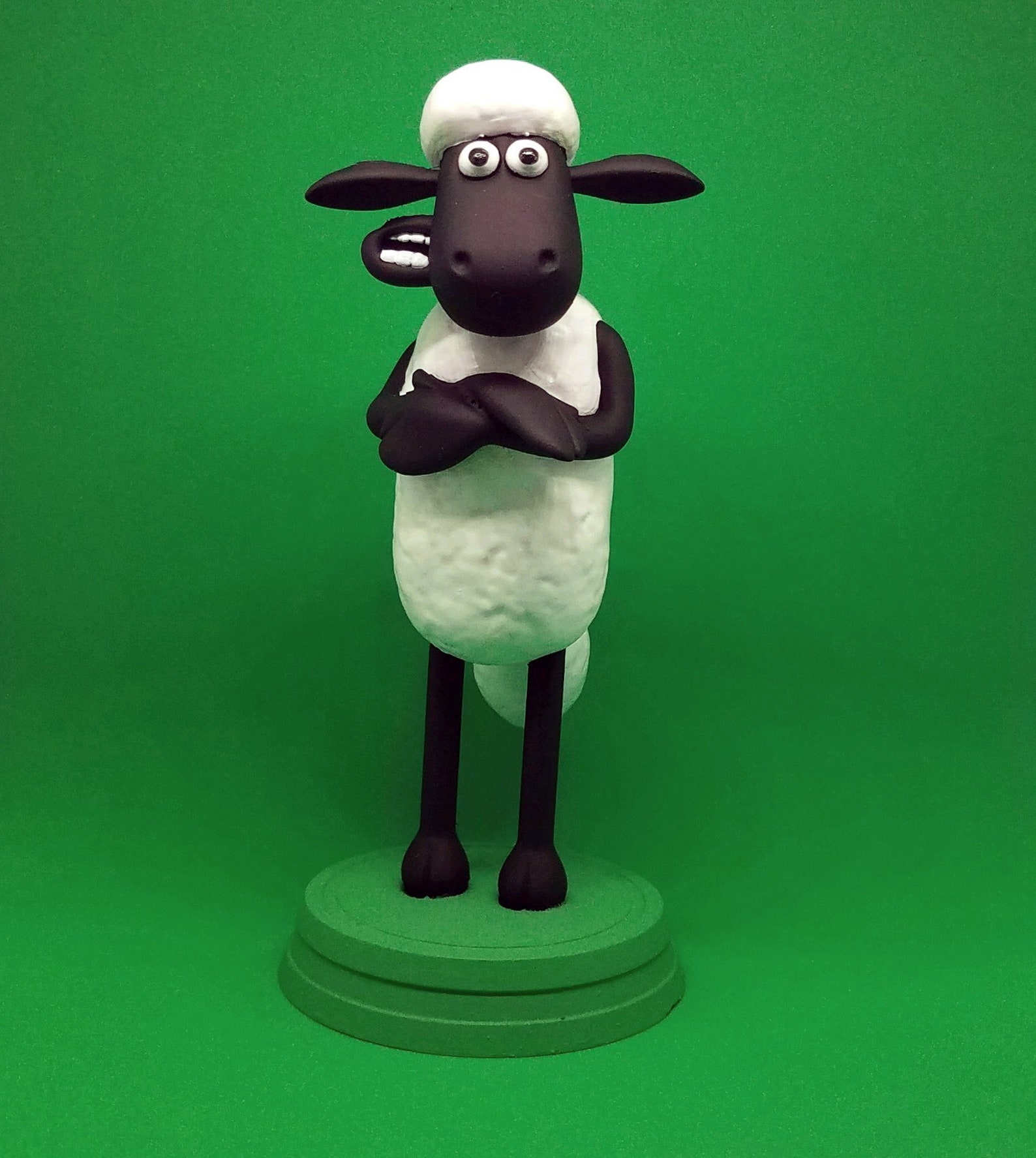 Shaun the Sheep 3d printed handpainted figurine Fan Art Etsy