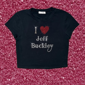 Jeff Buckley rhinestone crop top shirt , jeff buckley grace Jeff buckley shirt