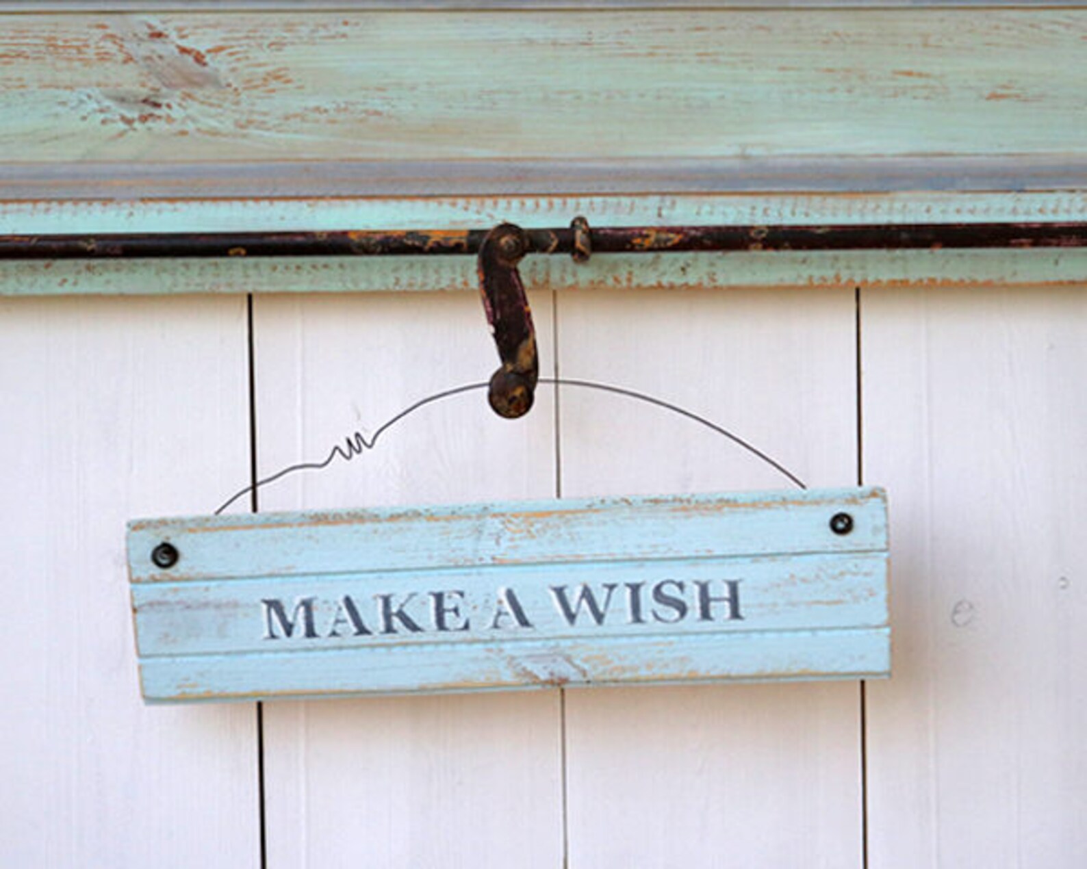 Wood Sign Make a Wish Sign Wooden Sign Hanging Wood Sign Etsy