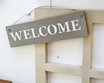 welcome wooden sign | front door welcome sign | front porch welcome sign | wooden hanging sign |