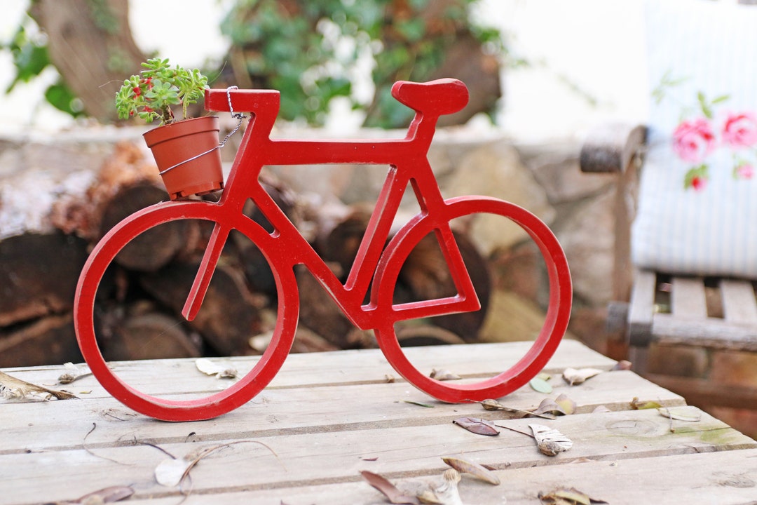 Bicicletta in legno autoportante portabici decorazione bici