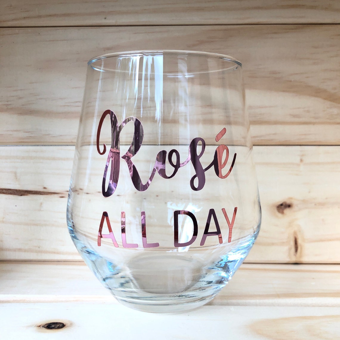 Rosé All Day stemless wine glass// Rose all day// Rose wine Etsy
