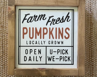 Farm Fresh Pumpkins sign | Farmhouse Fall Sign | Farmhouse Fall Decor | pumpkin decor | pumpkin sign | farmhouse wood sign
