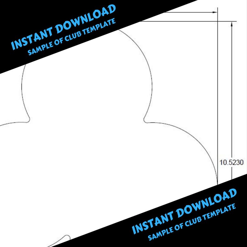 Club Shaped Printable Template Instant Digital Download PDF - Etsy España