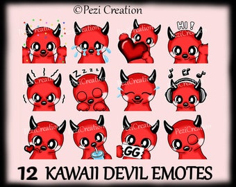 cute Kawaii Devil Twitch Emotes Pack