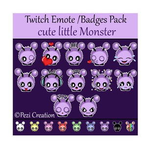 Twitch Emote / Badges Pack cute little Monster
