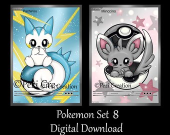 ポケモンセット6イラストカードポスターイラスト、ビクティニ