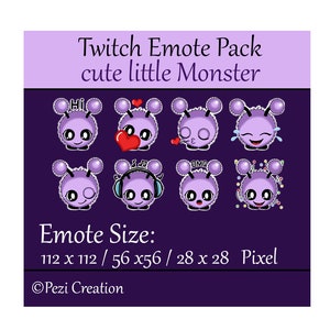 Twitch Emote Pack 8 cute little Monster